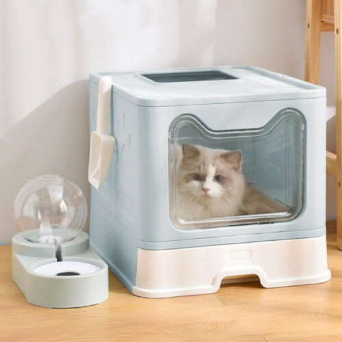 Living And Home Top Exit Plastic Folding Cat Litter Box
