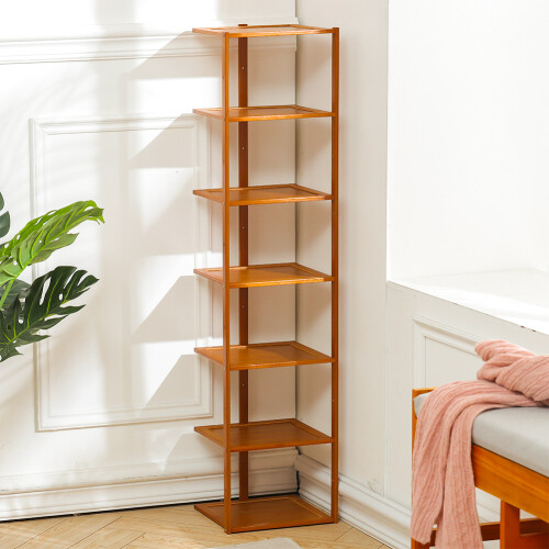 7 Tiers Bamboo Shoe Rack Entryway Hallway Shoe Shelf