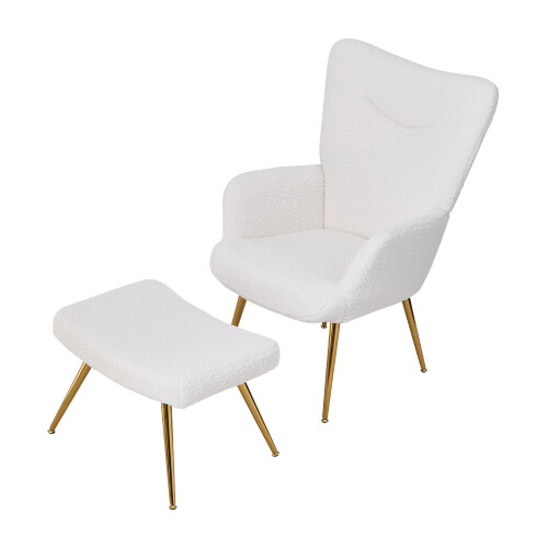 Living And Home Accent Chair with Footstool Set 2