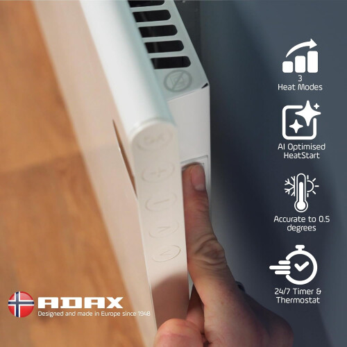 (Lava Grey, 2000W) Adax Neo Electric Panel Heater / Convector Radiator With Timer, Modern 2