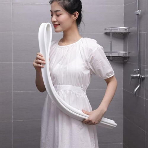 Foldable Shower Water Dam, 39 Inch Shower Threshold, Splash Guard, Gray 1