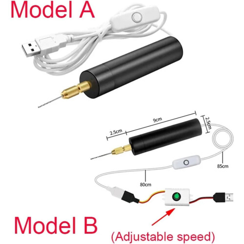 Adjustable USB Drill 5 Pieces Set USB Drill Rotary Tool Engraver Pen Drilling With Drill Bits B 2