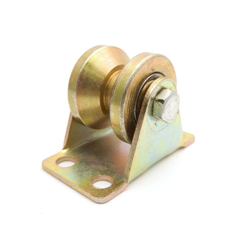 Pulley Block 60Mm Dia Steel Bearing Steel Groove Rigid Caster Wheel V Shape U Type 2Inch Heavy Duty Pulley Groove Wheel (V Type 60Mm) 9412369677570