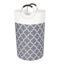 Foldable Laundry Basket  82L Large Collapsible with Strong Handle, Double Layer Fabric, Grey (74x38cm)