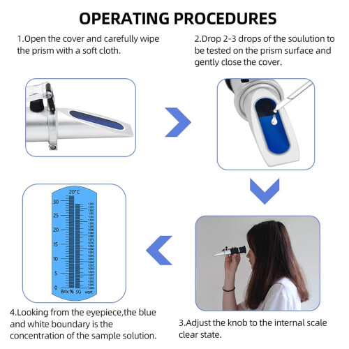 Refractometer Beer Condiment Wine Brewing Double Scale Brix 032% ATC Homebrew Kit 2