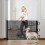 Adjustable Pet Gate For Doorways Expandable Barrier No-Black 4