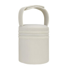 Breastmilk Cooler Bag with Detachable Strap, Insulated Pouch Fits 2 Large 8oz Bottles, Beige