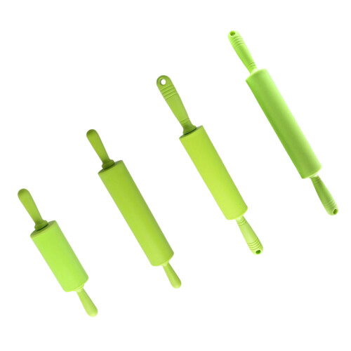 Ergonomic Handle Kitchen Rolling Pin Nonstick Roller For-Green
