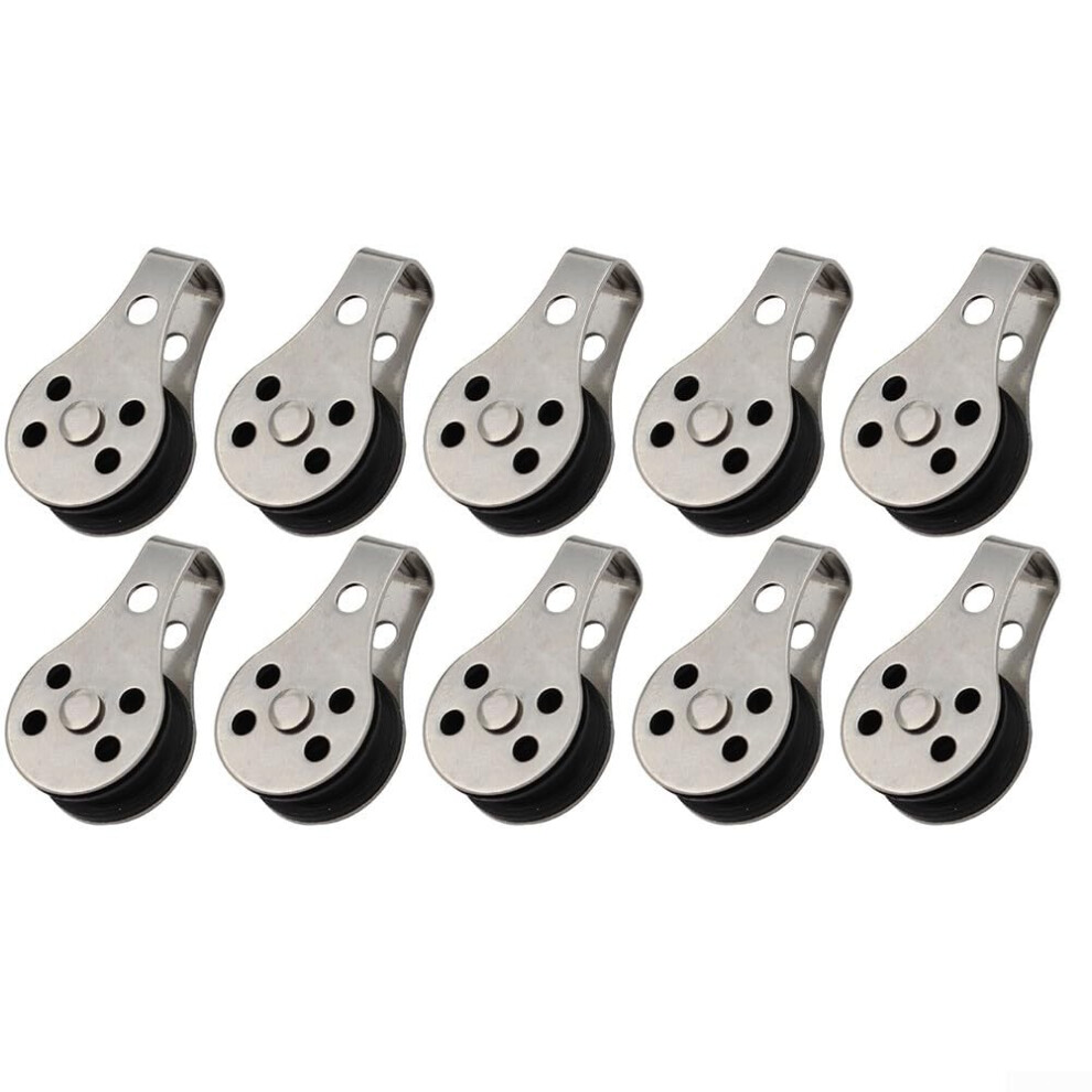 Stainless Steel Nylon Pulley, 10Pcs Stainless Steel Pulleys For Lifting And Securing In Outdoor Scenarios(316) 9365049632690