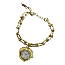 (Gold) Elegant Pocket Watch Charm Bracelet with Delicate Fringe Ornament Adjustable Wristband for Special Occasion Gift Multicolor