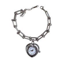 (Silver) Elegant Pocket Watch Charm Bracelet with Delicate Fringe Ornament Adjustable Wristband for Special Occasion Gift Multicolor