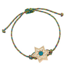 (Star Bracelet) Trendy Women's Braided Star Heart Bracelet Flexible Sizing Portable Designs Everyday Jewelry Gift Multicolor