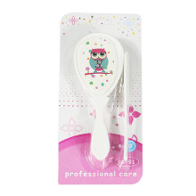 Baby Comb and Brush Set,Cradle Cap Baby Hairbrush Grooming Hair Brush Massage Shower Scalp Care Safety Kids Products for Boy Girl White