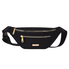 Women Waist Bag Fabric Chest Crossbody Bag Chest Bag Casual Bag Mens Bag Strap (Black, One Size) Black One Size