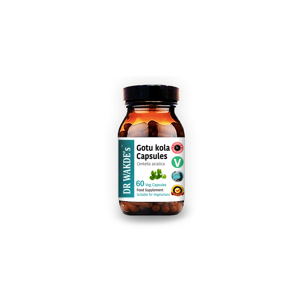 Dr Wakde's Gotu Kola Capsules (Mandukparni | Centella Asciatia) - 60 Veg Caps All-Natural Supplement Plant-Based, Supports Cognitive And Skin Health