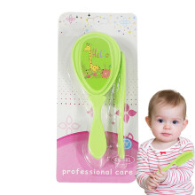 Baby Comb and Brush Set Grooming Baby Hairbrush Soft Bristle Hair Brush,Massage Shower Scalp Care Safety Kids Products for Boy Girl Green