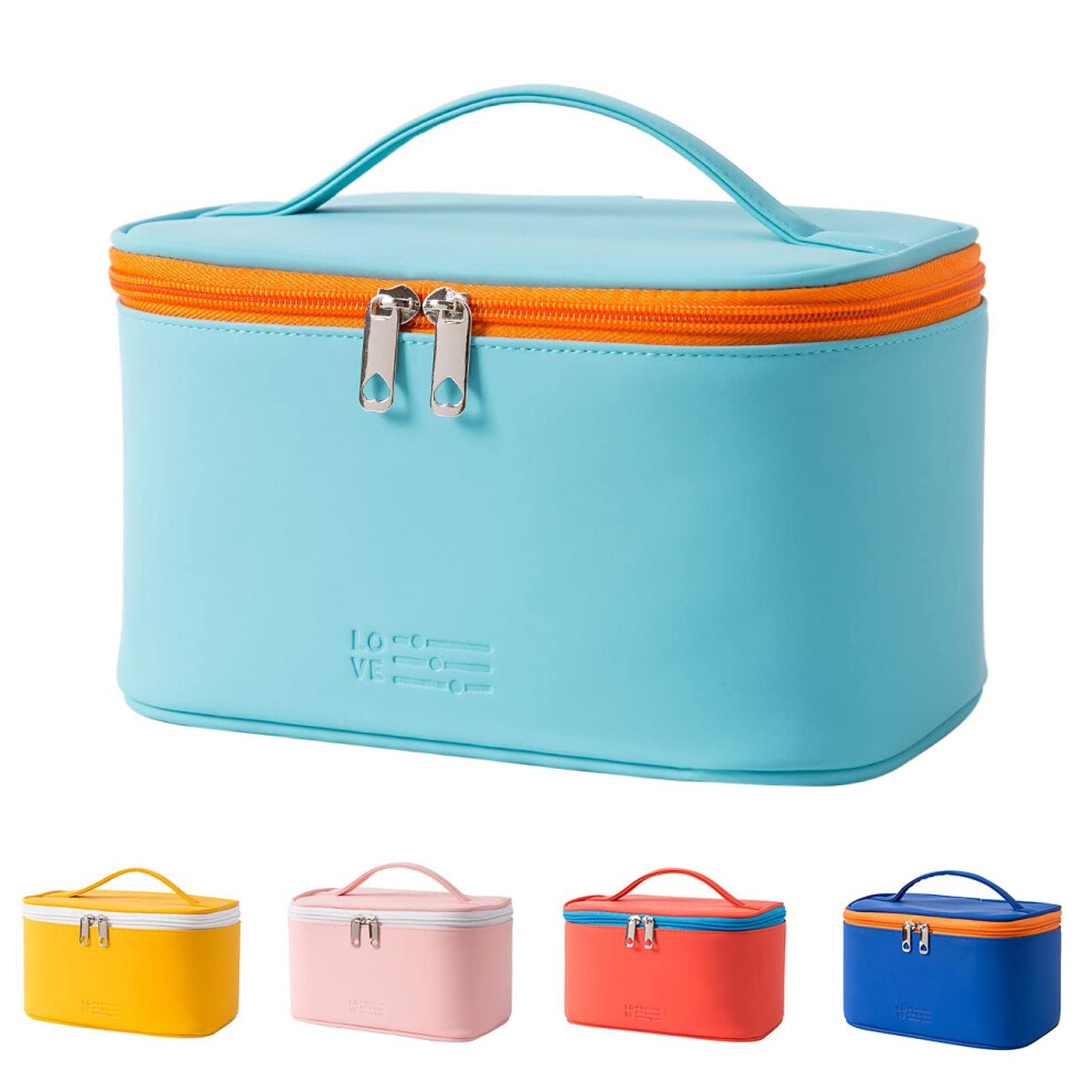 Travel Cosmetic Organizer, Vibrant Stylish Design, Pu Leather, Portable With Smooth Zipper, Waterproof And Easy To Clean For Women Men (22*14*22Cm)