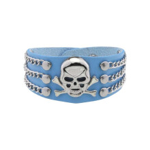 (Light Blue) Trendy Skull Metal Bracelet Sturdy Materials Suitable for Both Men and Women Who Love Individual Styles Daily Use Multicolor