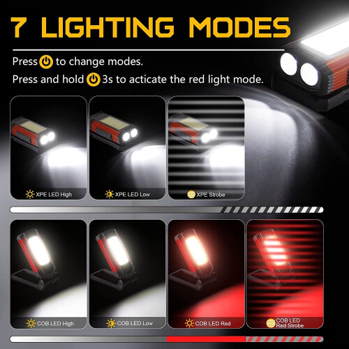 Compact and Portable Magnetic Flashlight, Rechargeable Work Light with Enhanced Flexibility for On-The-Go Tasks | High Performance | Reliable 1