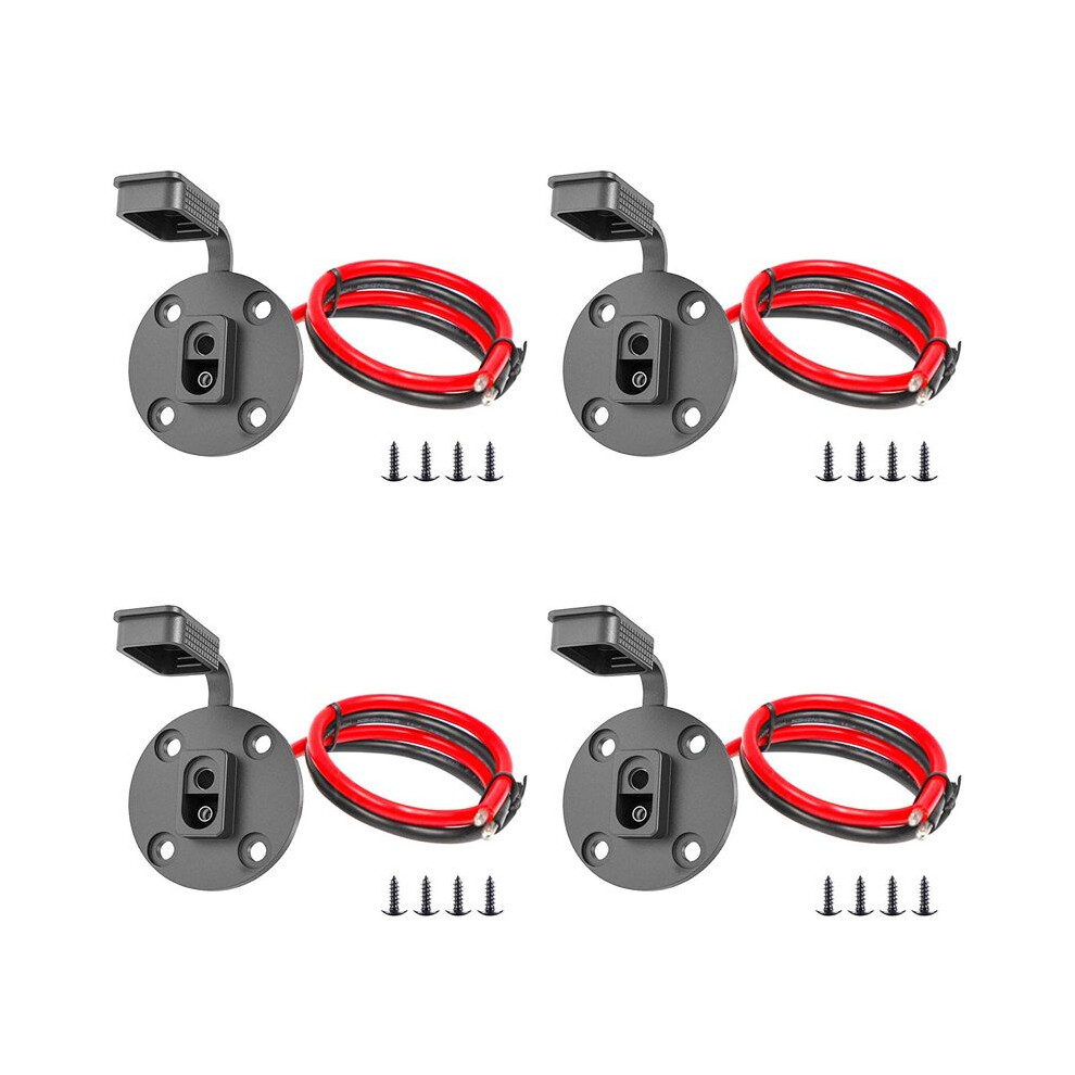 4X Solar Weatherproof Sae Socket Sidewall Port, Sae Cable Quick Connect Panel Mount Universal Flush-Mountable Connector 4713145150894