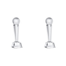 2pcs 9 x 2.8 Inch Crystal Glass Golf Trophy for Adults Kids Golf Tournament Table Desktop Decor