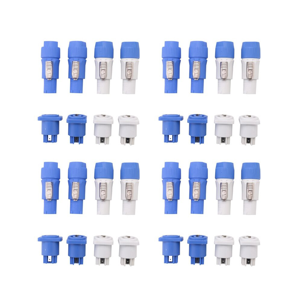 16 Sets Powercon Connector,Nac3fca+Nac3mpa-1&Nac3fcb+Nac3mpb-1,Lockable Cable Connector + Chassis Connector 4713447701251