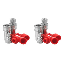 2X 3/8Inch NPT Thread ISO7241-1A Hydraulic Quick Disconnect Coupler Set with Dust Cap