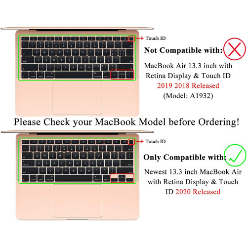 Protetor de teclado de silicone, ultrafino (0,12 mm), compatível com MacBook Pro de 13/16 polegadas com layout americano, compatível com Touch ID, 2
