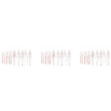 3X Fashion Illustration Rulers Sketching Templates Ruler Sewing Humanoid Patterns Design Clothing Measuring,Combination