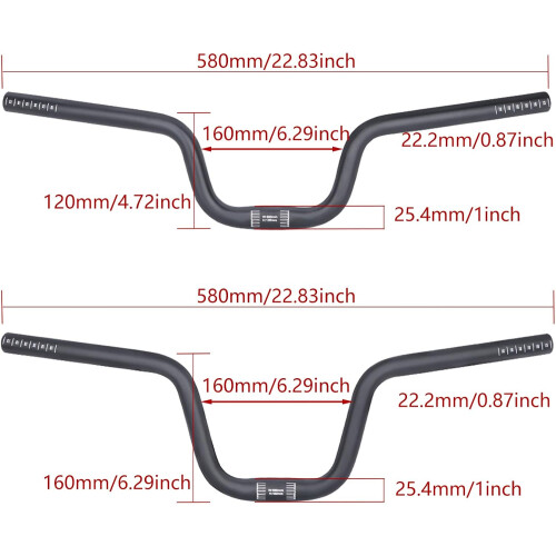 Solid aluminum alloy, folding handlebar for long distances 120 mm, silver 2