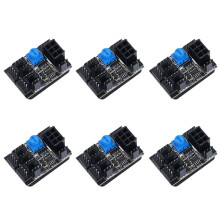 6X 3-Pin 4-Pin Fan Adapter PWM PC Case Cooling Fan Hub 8-Way Splitter 12V Speed Controller with 6-Pin Power Port