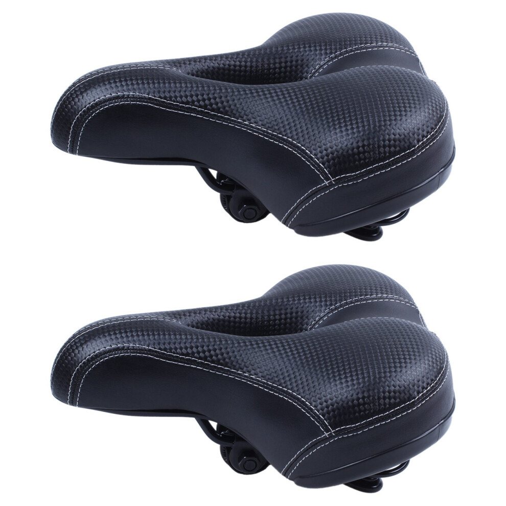 2X Bicycle Cycling Big Bum Saddle Seat Road Mtb Bike Wide Soft Pad Comfort Cushion 4713445721558