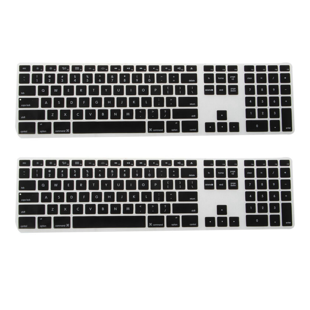 2X Silicone Thin Keyboard Skin Cover Protector With Numeric Keypad For Apple Imac Black 4711160214843