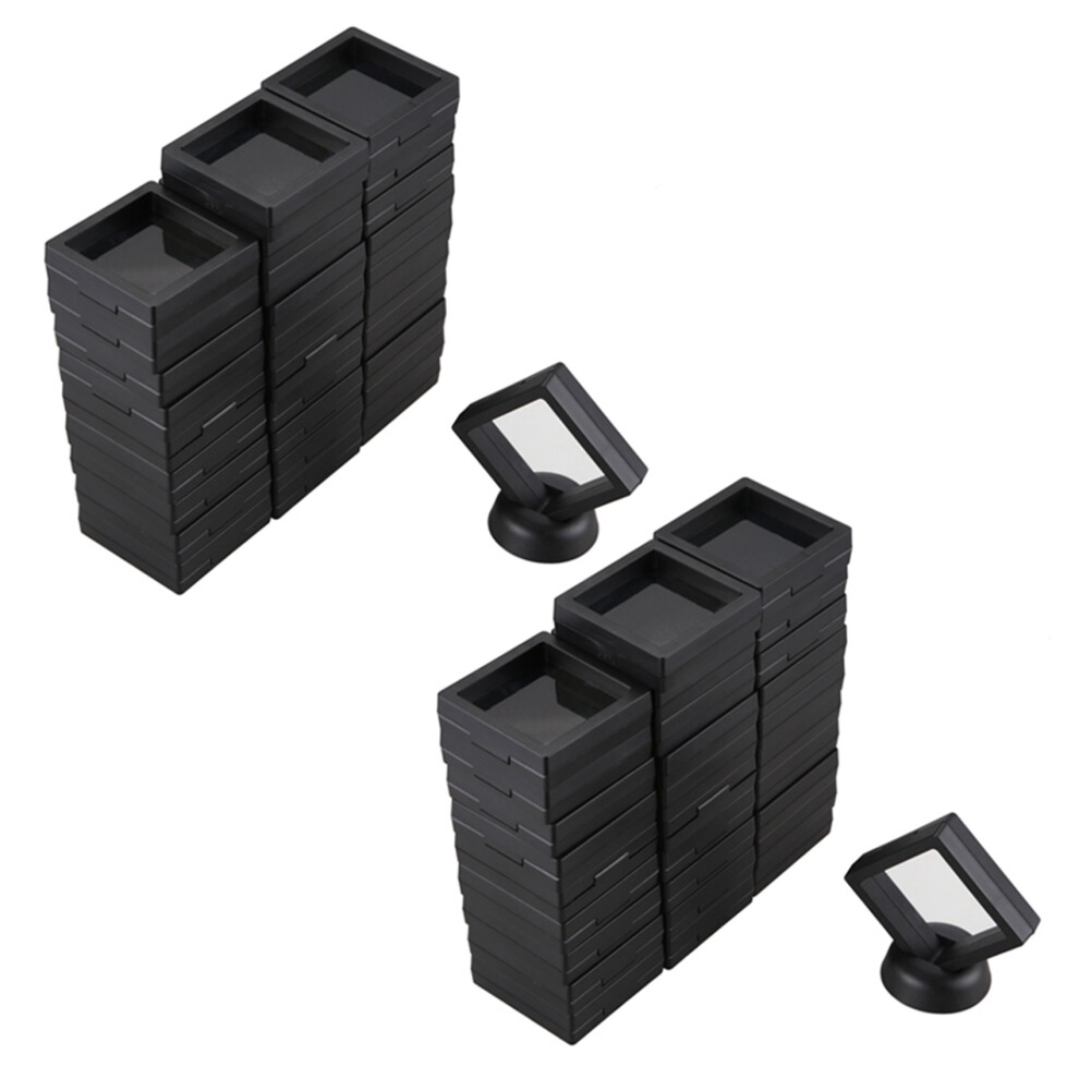 Coin Display Box - Set Of 60 3D Floating Frame Display Holder With Stands For Challenge Coins, Aa Medallions, Jewelry 6134218506796