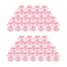 48 x Baby Bottle Mini Baby Bottle 4X9cm Rhinestone Pink Bear Gift Favor Baby Girl Baby Baptism