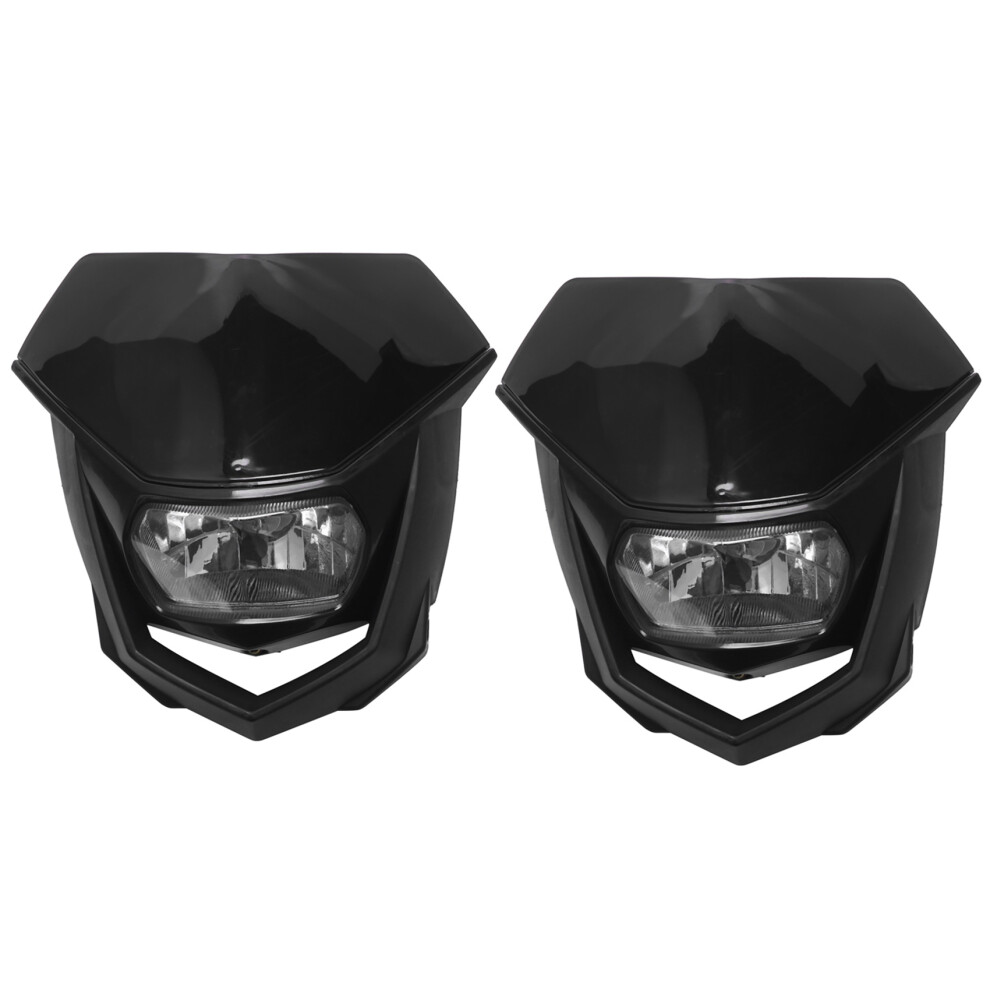 2X 12V Universal Motorcycle Dirt Bike Halo Headlight Dirt Bike Headlight Enduro For Crf Xr Wrf Yzf Drz Klx Ym-004 Black 6131407718541