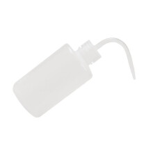 Lash Water Bottle Squeezer, 250ML Portable Tattoo Wash Bottle Curved Nozzle for Hairdressers, Lab Plastic Safety Squeeze Bottle (White)
