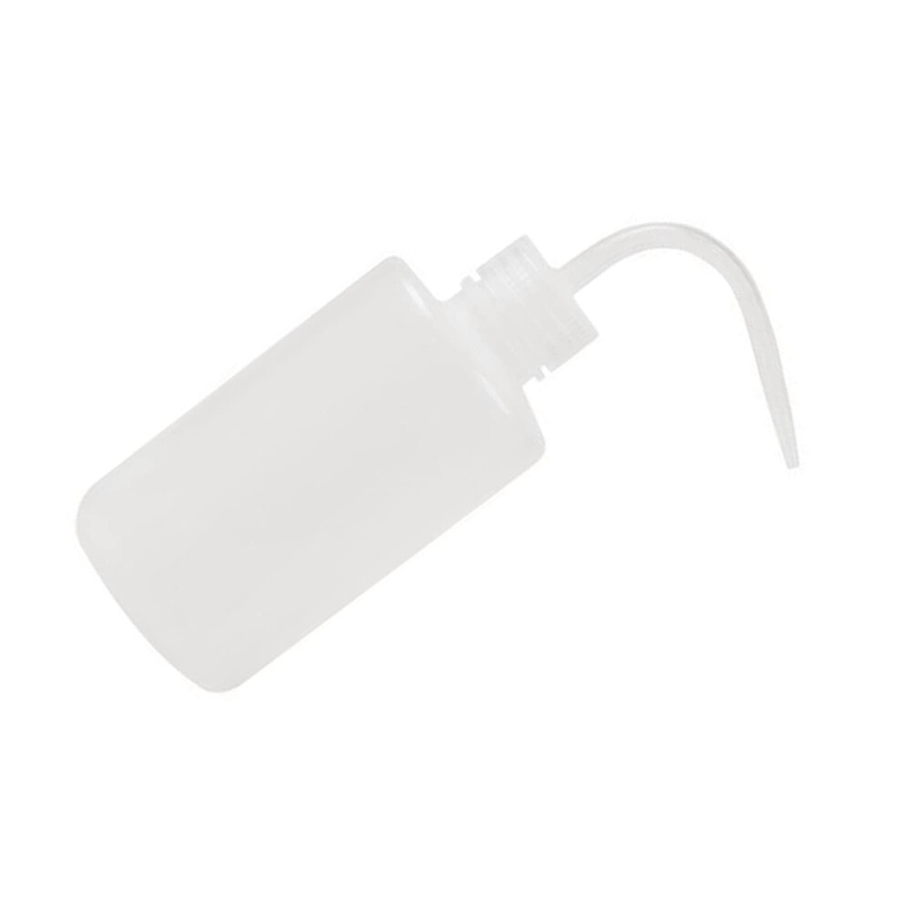 Lash Water Bottle Squeezer, 250ML Portable Tattoo Wash Bottle Curved Nozzle for Hairdressers, Lab Plastic Safety Squeeze Bottle (White)