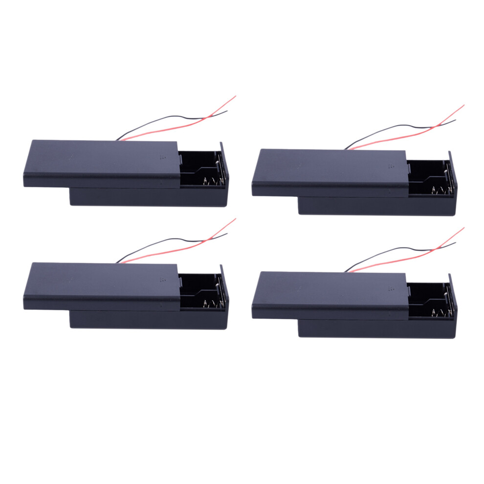 4X 3.7V 2X 18650 Battery Holder Connector Storage Case Box On/Off Switch With Lead 4712937885938