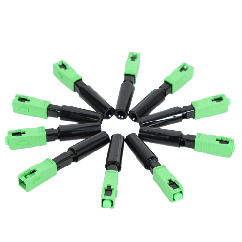 20Pcs Ftth Embedded Quick Connector SC/APC Green Plastic Fiber Optic Connector 2