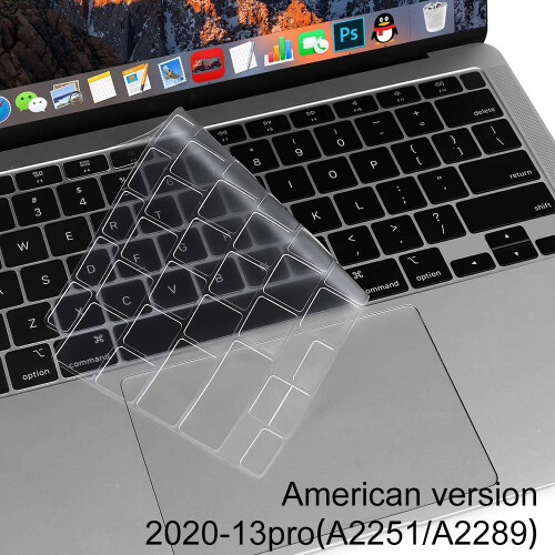 Capa protetora ultrafina para teclado do MacBook Pro de 13 polegadas com Touch Bar, resistente à água e poeira, feita de TPU premium. Compatível