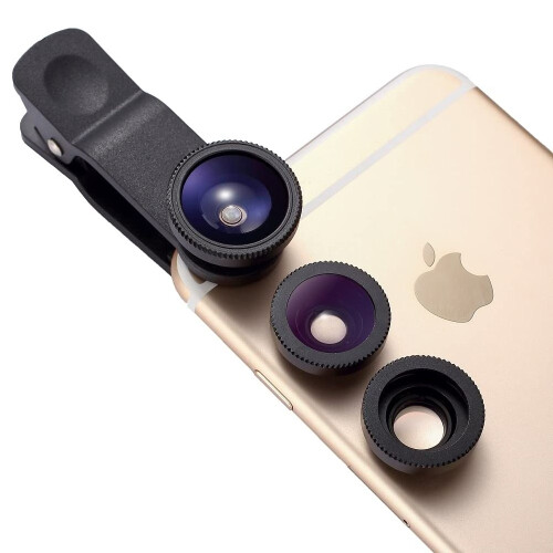 Επαγγελματικό κιτ φακών 3 σε 1 για smartphones, εξαιρετικά ευρυγώνιους, fisheye και 2