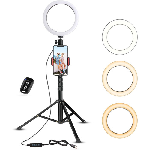 Δαχτυλίδι φωτός 4 τέλειες selfies, καθολική συμβατότητα 4 smartphones, LED με ρύθμιση