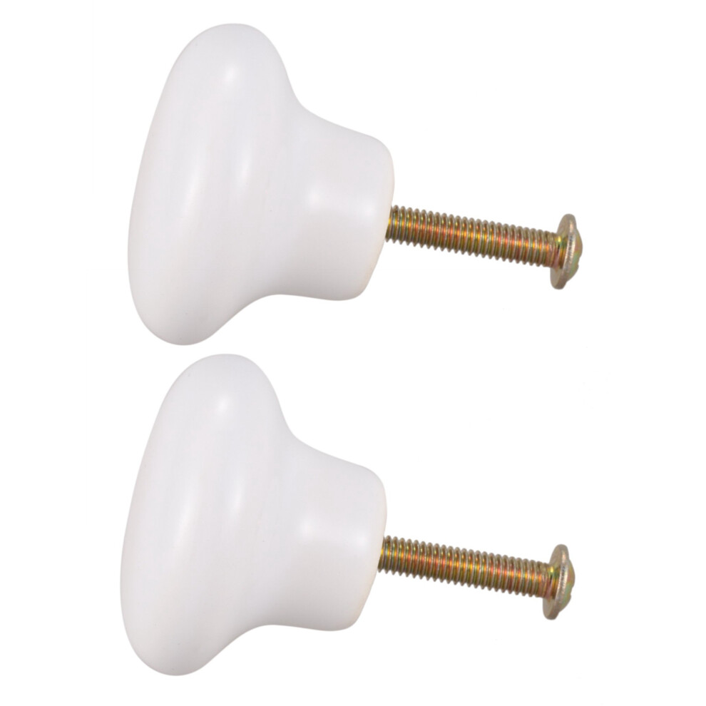2Pcs Ceramic Door Round Handles Kitchen Cabinet Cupboard Wardrobe Pull Knobs White S 4712880663799