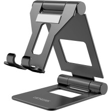 Sammenklappelig telefonholder, letvægtsstativ i massivt aluminium. 4 4-13 tommer enheder, justerbar desktopdock med flere vinkler og skridsikker