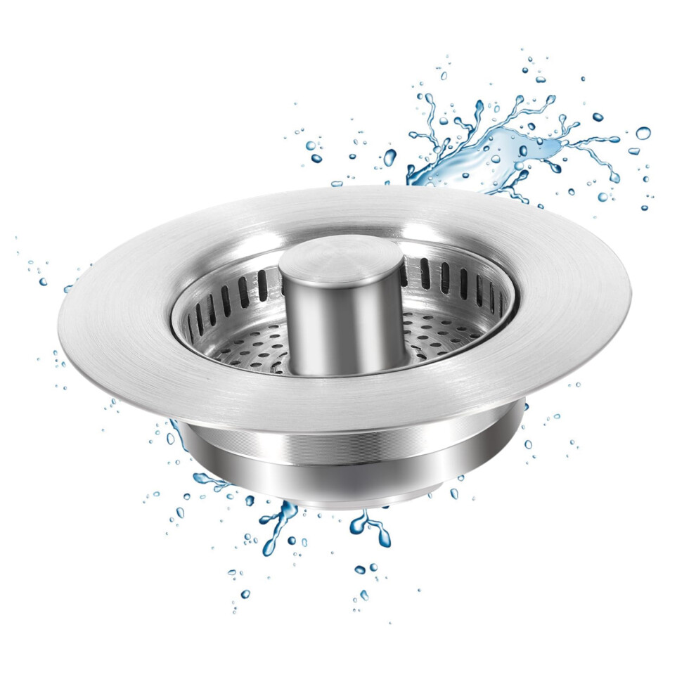 Kitchen Sink Drain Plug Sink Strainer Stopper Popup Drain Cover Stainless Steel Easy Maintenance 9189345766824