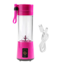Blender à six lames en acier inoxydable, portable et rechargeable, appareil à smoothies compact pour les voyages et la maison (350-400 ml)