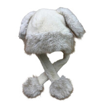 (Cream) Winter Earflaps Hat With Lovely Animal Ear For Women Teens Outdoor Activity Furry Plush Russian Trapper Hat for Skiing Small leopard print