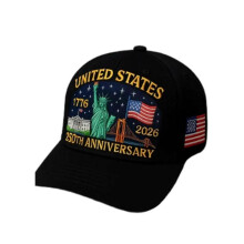 (D) Adjustable American 250th Anniversary Cap 3D Printing Breathable Cotton Baseball Cap For Sports Event Daily Use Multicolor