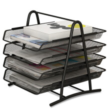 Brievenbakpapierorganizer, duurzame constructie met stevig zwart stalen gaas, verfijnde uitstraling met stijlvolle zwarte afwerking, gebogen